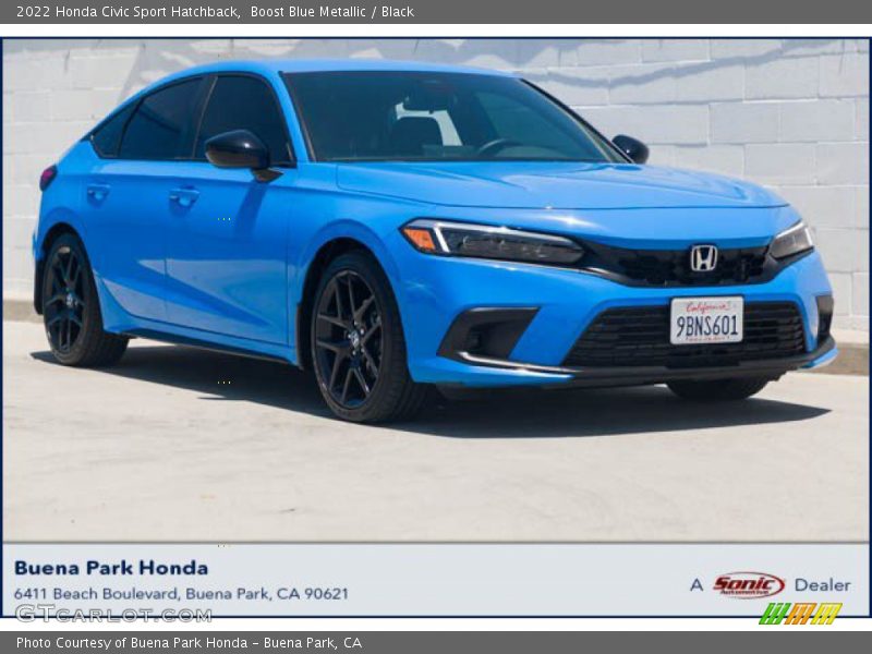 Boost Blue Metallic / Black 2022 Honda Civic Sport Hatchback