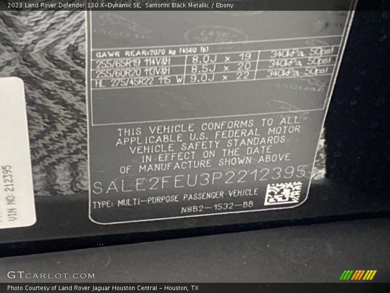 Santorini Black Metallic / Ebony 2023 Land Rover Defender 130 X-Dynamic SE