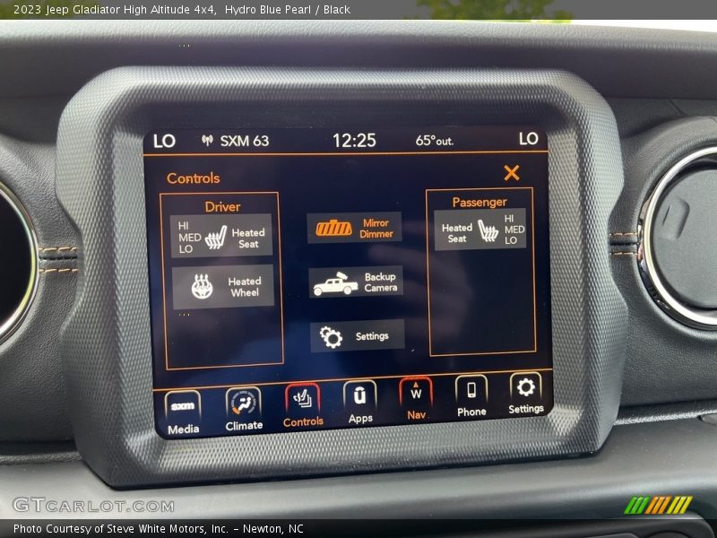 Controls of 2023 Gladiator High Altitude 4x4