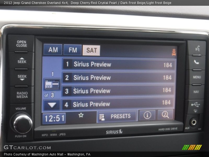 Deep Cherry Red Crystal Pearl / Dark Frost Beige/Light Frost Beige 2012 Jeep Grand Cherokee Overland 4x4