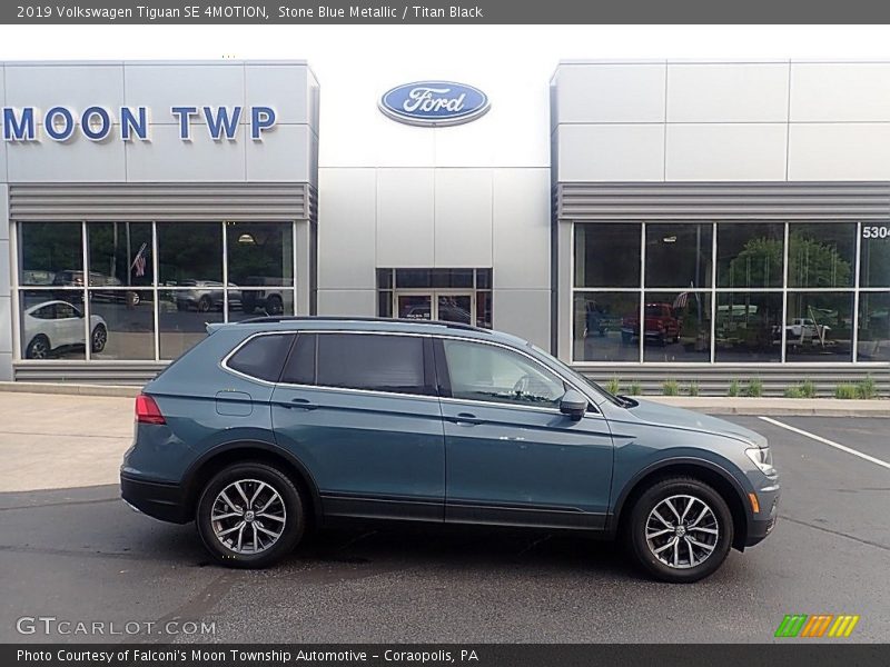 Stone Blue Metallic / Titan Black 2019 Volkswagen Tiguan SE 4MOTION