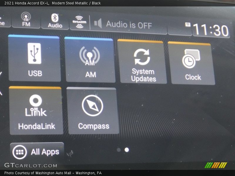 Modern Steel Metallic / Black 2021 Honda Accord EX-L