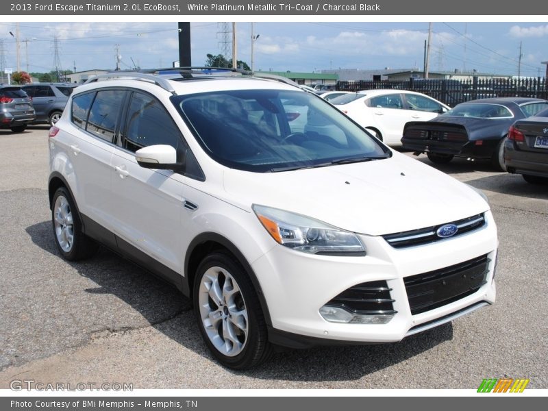 White Platinum Metallic Tri-Coat / Charcoal Black 2013 Ford Escape Titanium 2.0L EcoBoost