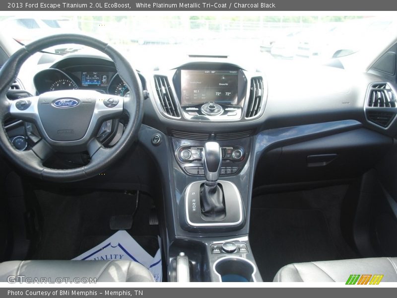 White Platinum Metallic Tri-Coat / Charcoal Black 2013 Ford Escape Titanium 2.0L EcoBoost
