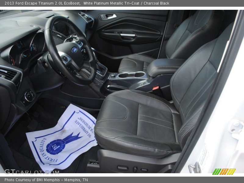 White Platinum Metallic Tri-Coat / Charcoal Black 2013 Ford Escape Titanium 2.0L EcoBoost