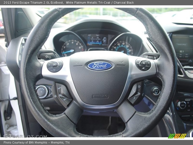 White Platinum Metallic Tri-Coat / Charcoal Black 2013 Ford Escape Titanium 2.0L EcoBoost