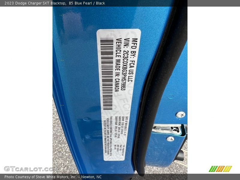 B5 Blue Pearl / Black 2023 Dodge Charger SXT Blacktop