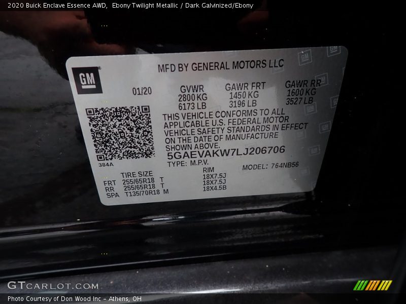 Ebony Twilight Metallic / Dark Galvinized/Ebony 2020 Buick Enclave Essence AWD