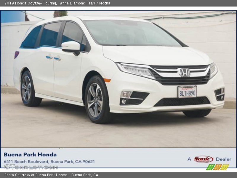 White Diamond Pearl / Mocha 2019 Honda Odyssey Touring