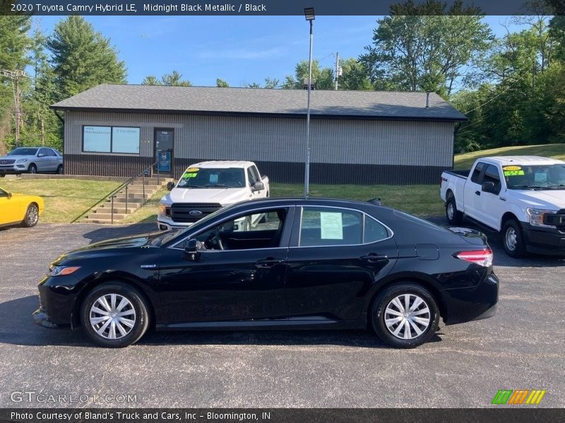 Midnight Black Metallic / Black 2020 Toyota Camry Hybrid LE