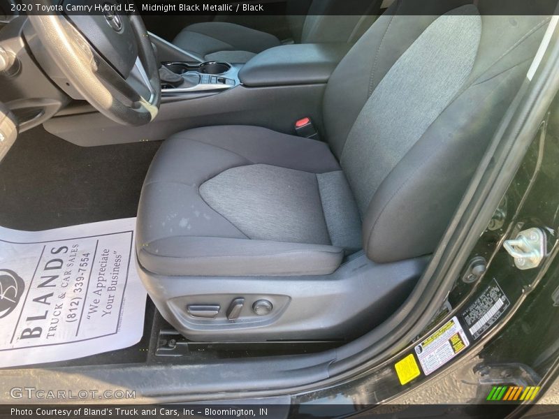 Midnight Black Metallic / Black 2020 Toyota Camry Hybrid LE