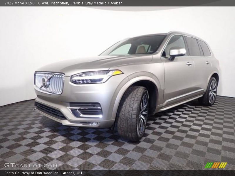 Pebble Gray Metallic / Amber 2022 Volvo XC90 T6 AWD Inscription