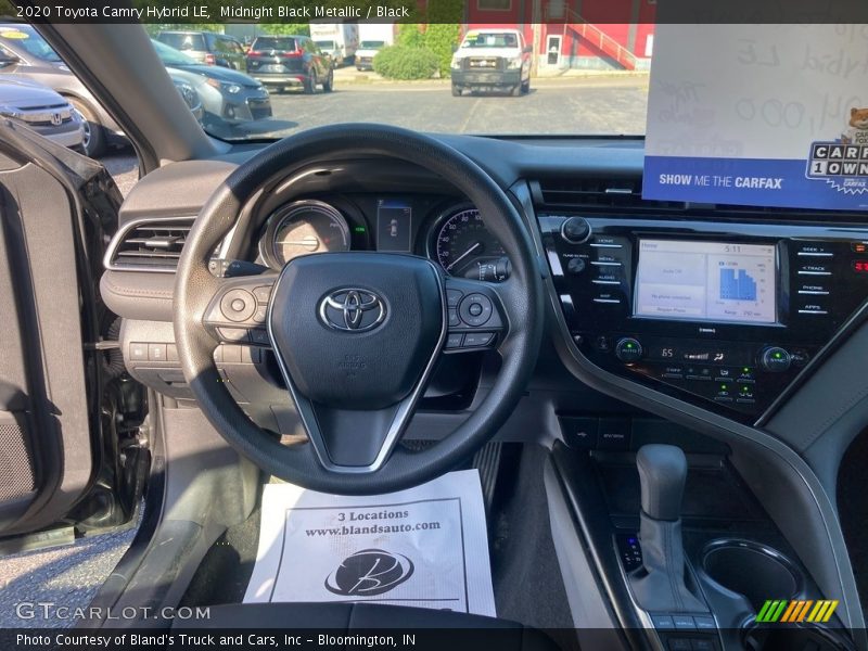 Midnight Black Metallic / Black 2020 Toyota Camry Hybrid LE