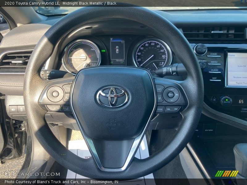 Midnight Black Metallic / Black 2020 Toyota Camry Hybrid LE