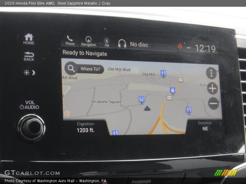 Navigation of 2020 Pilot Elite AWD