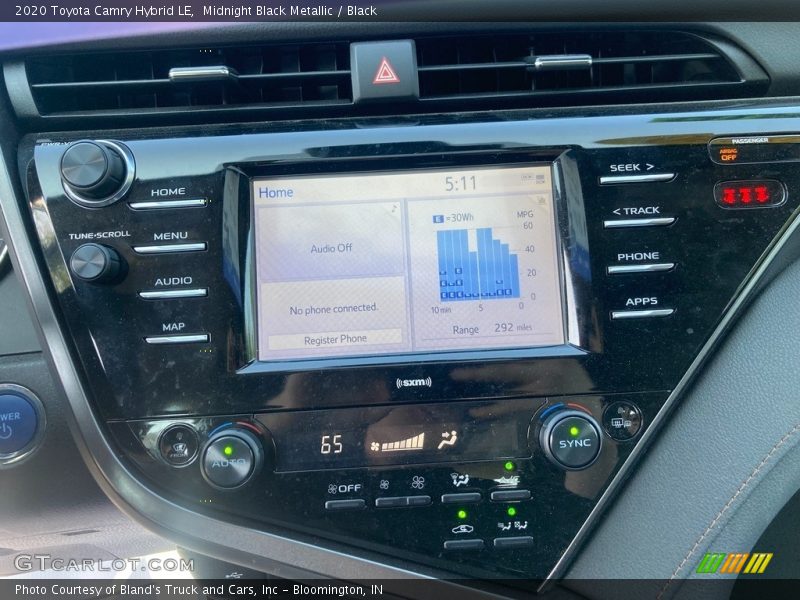 Midnight Black Metallic / Black 2020 Toyota Camry Hybrid LE