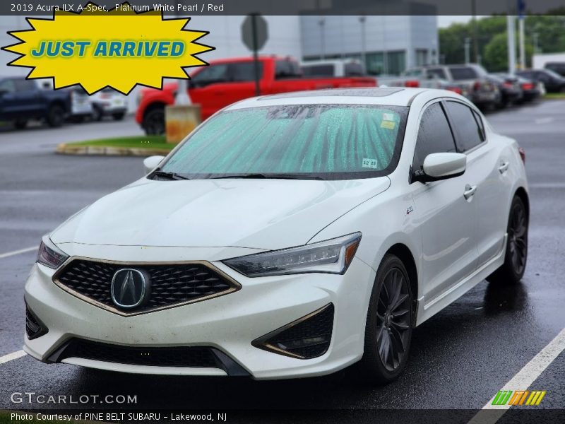 Platinum White Pearl / Red 2019 Acura ILX A-Spec