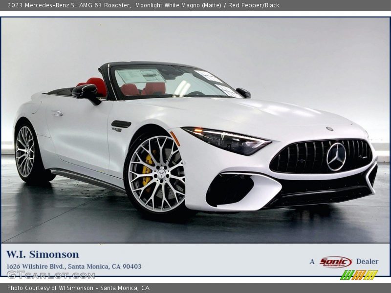 Moonlight White Magno (Matte) / Red Pepper/Black 2023 Mercedes-Benz SL AMG 63 Roadster