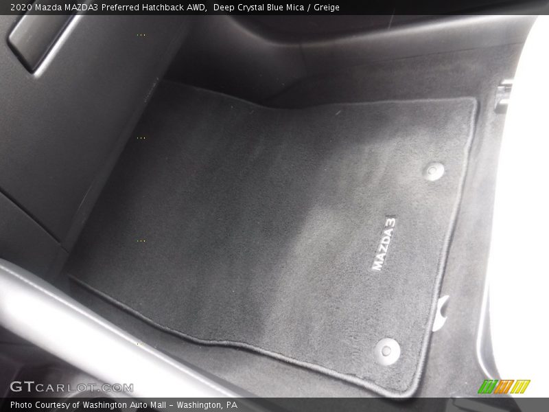 Deep Crystal Blue Mica / Greige 2020 Mazda MAZDA3 Preferred Hatchback AWD
