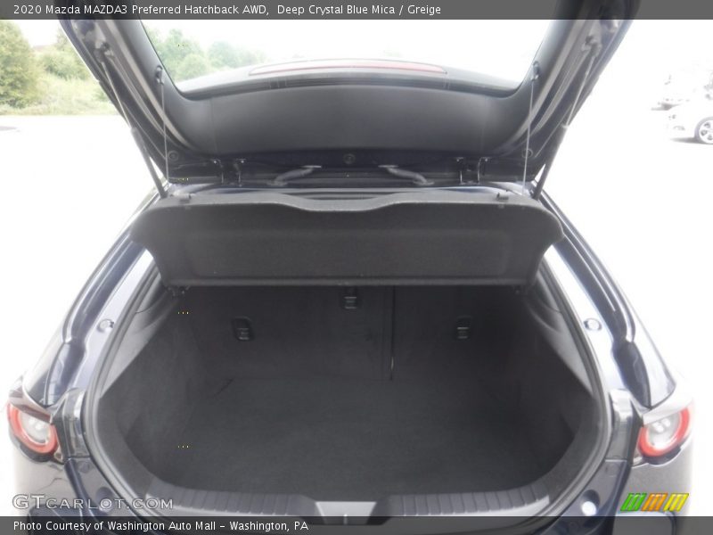 Deep Crystal Blue Mica / Greige 2020 Mazda MAZDA3 Preferred Hatchback AWD