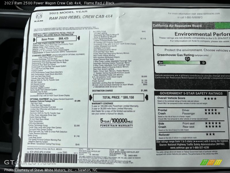  2023 2500 Power Wagon Crew Cab 4x4 Window Sticker