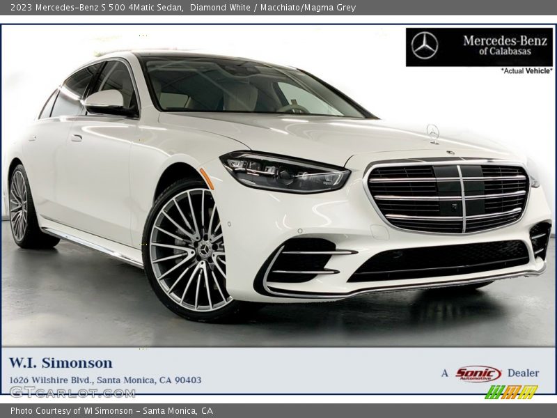Diamond White / Macchiato/Magma Grey 2023 Mercedes-Benz S 500 4Matic Sedan
