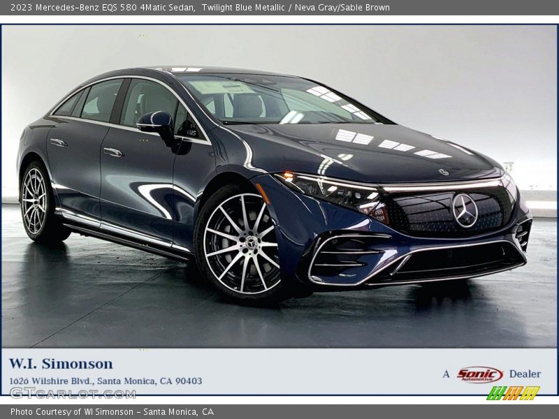 Twilight Blue Metallic / Neva Gray/Sable Brown 2023 Mercedes-Benz EQS 580 4Matic Sedan
