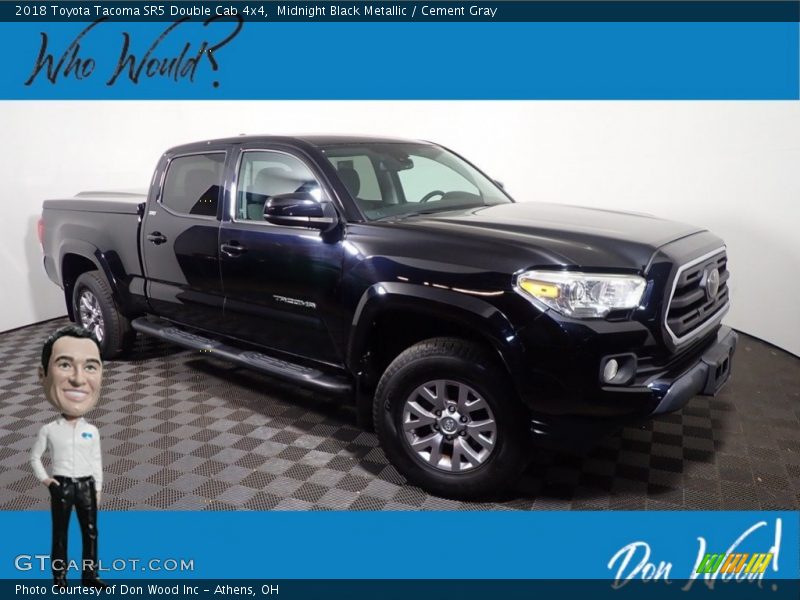 Midnight Black Metallic / Cement Gray 2018 Toyota Tacoma SR5 Double Cab 4x4