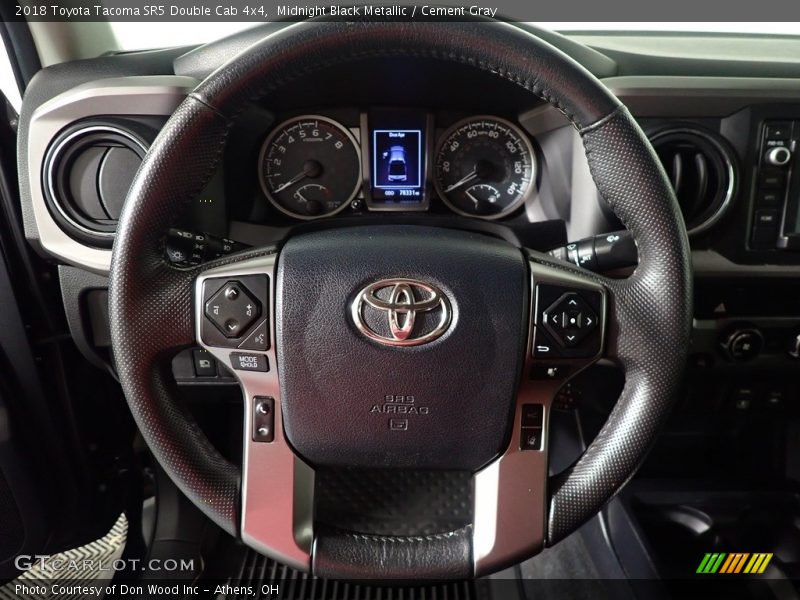 Midnight Black Metallic / Cement Gray 2018 Toyota Tacoma SR5 Double Cab 4x4