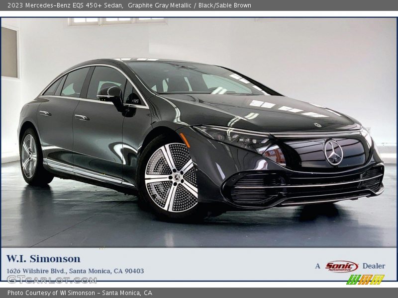 Graphite Gray Metallic / Black/Sable Brown 2023 Mercedes-Benz EQS 450+ Sedan