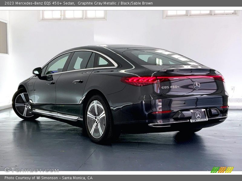 Graphite Gray Metallic / Black/Sable Brown 2023 Mercedes-Benz EQS 450+ Sedan