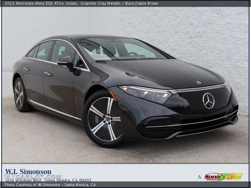 Graphite Gray Metallic / Black/Sable Brown 2023 Mercedes-Benz EQS 450+ Sedan