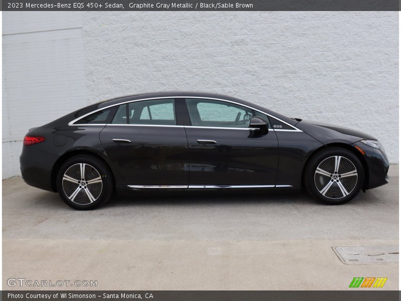 Graphite Gray Metallic / Black/Sable Brown 2023 Mercedes-Benz EQS 450+ Sedan