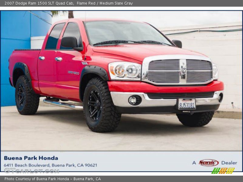 Flame Red / Medium Slate Gray 2007 Dodge Ram 1500 SLT Quad Cab