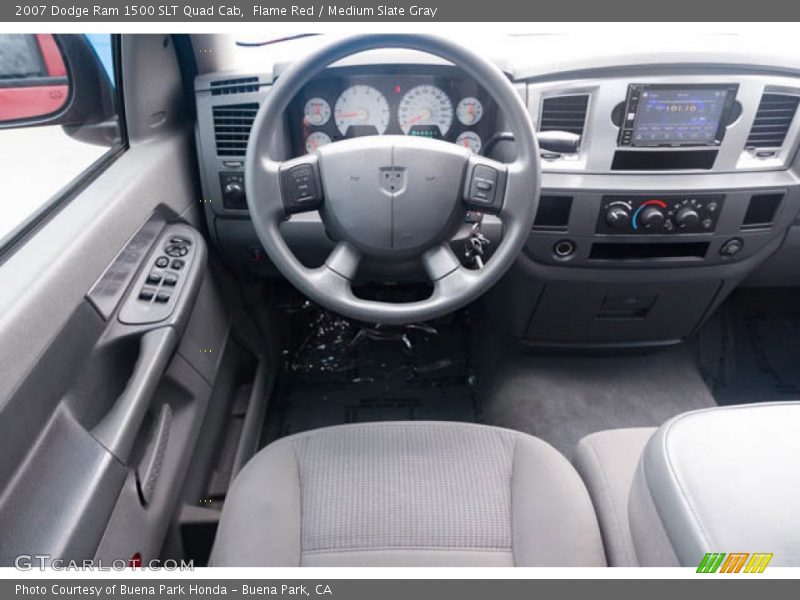 Flame Red / Medium Slate Gray 2007 Dodge Ram 1500 SLT Quad Cab