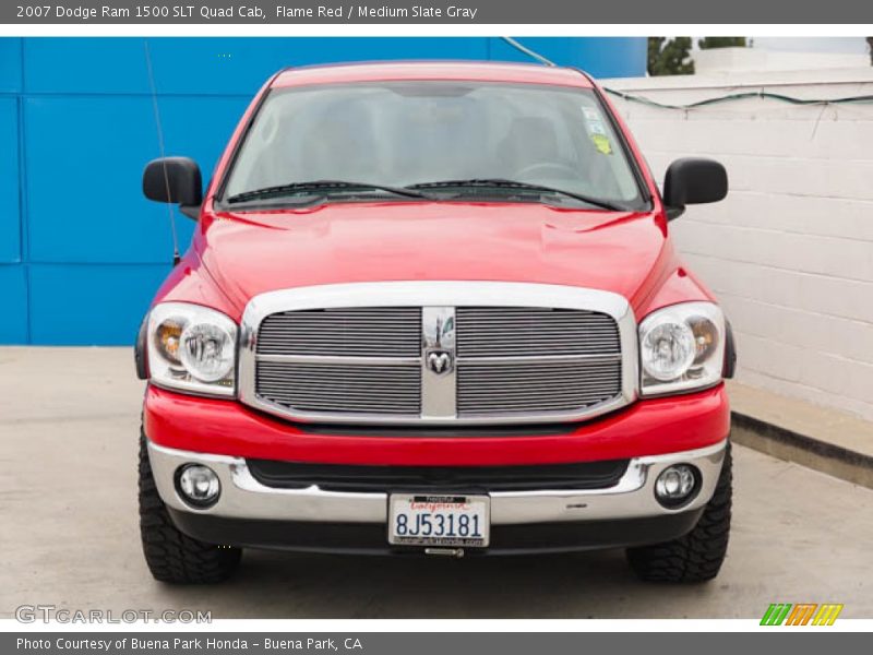 Flame Red / Medium Slate Gray 2007 Dodge Ram 1500 SLT Quad Cab