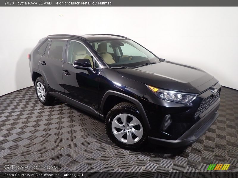 Midnight Black Metallic / Nutmeg 2020 Toyota RAV4 LE AWD