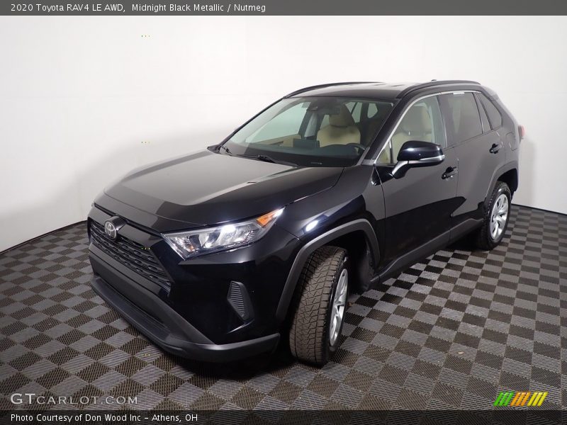 Midnight Black Metallic / Nutmeg 2020 Toyota RAV4 LE AWD
