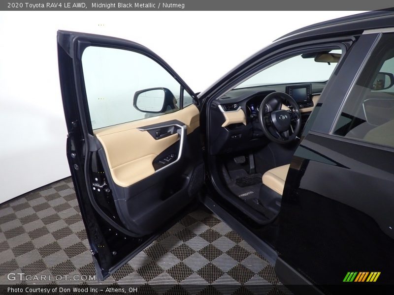 Midnight Black Metallic / Nutmeg 2020 Toyota RAV4 LE AWD