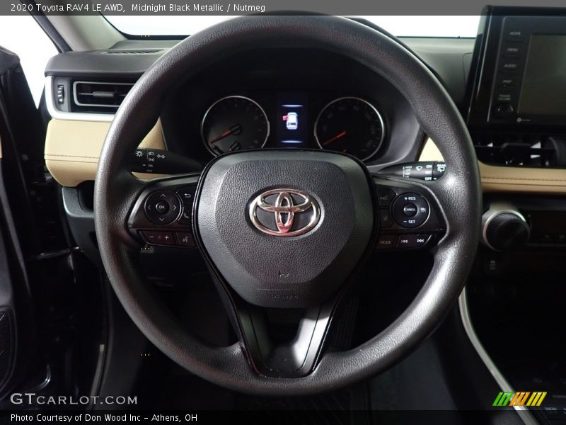 Midnight Black Metallic / Nutmeg 2020 Toyota RAV4 LE AWD