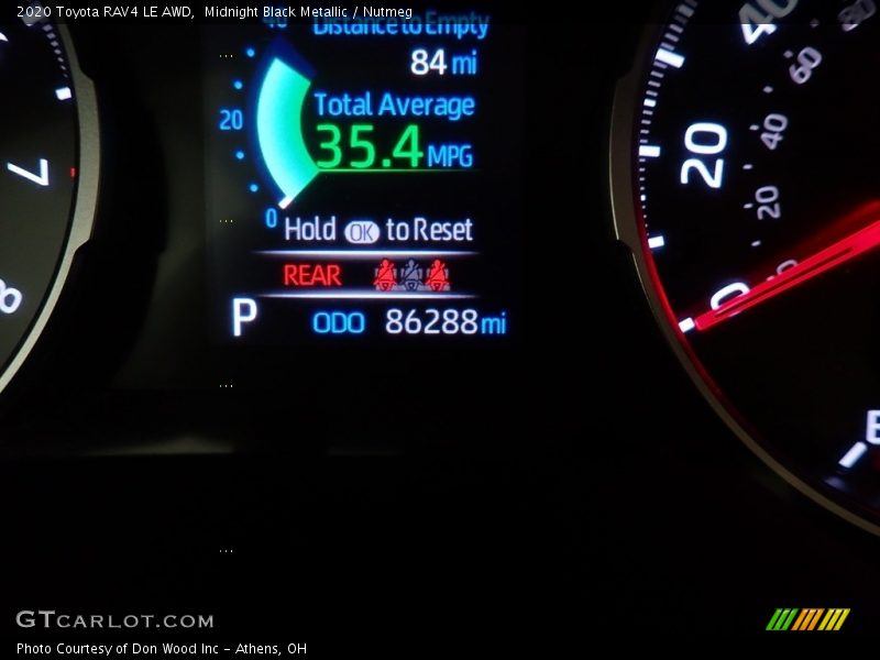 Midnight Black Metallic / Nutmeg 2020 Toyota RAV4 LE AWD
