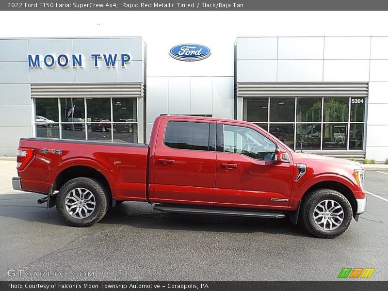 Rapid Red Metallic Tinted / Black/Baja Tan 2022 Ford F150 Lariat SuperCrew 4x4