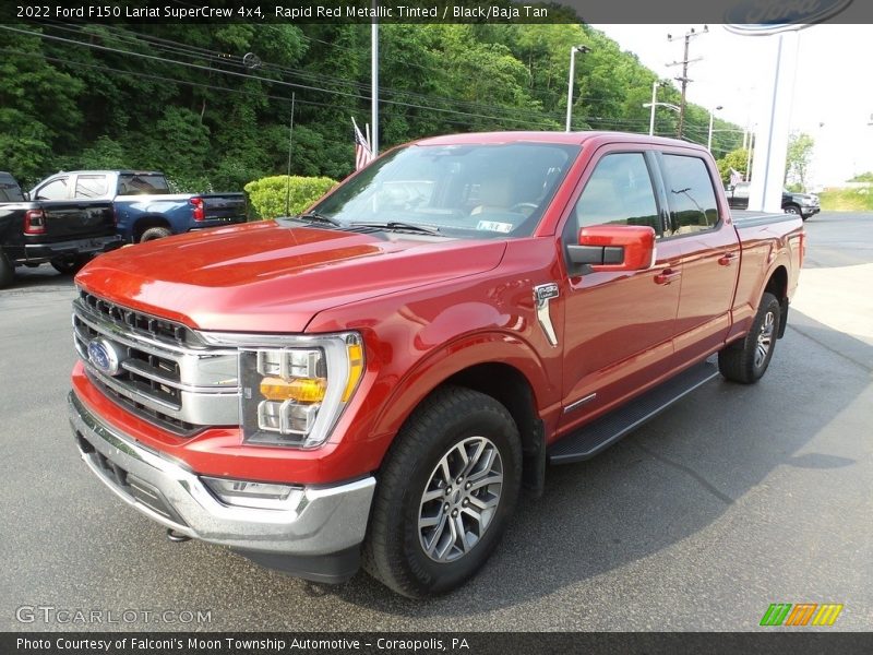 Rapid Red Metallic Tinted / Black/Baja Tan 2022 Ford F150 Lariat SuperCrew 4x4