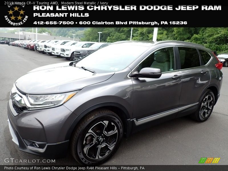 Modern Steel Metallic / Ivory 2019 Honda CR-V Touring AWD