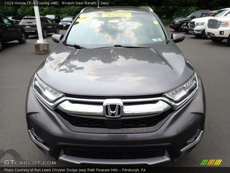Modern Steel Metallic / Ivory 2019 Honda CR-V Touring AWD