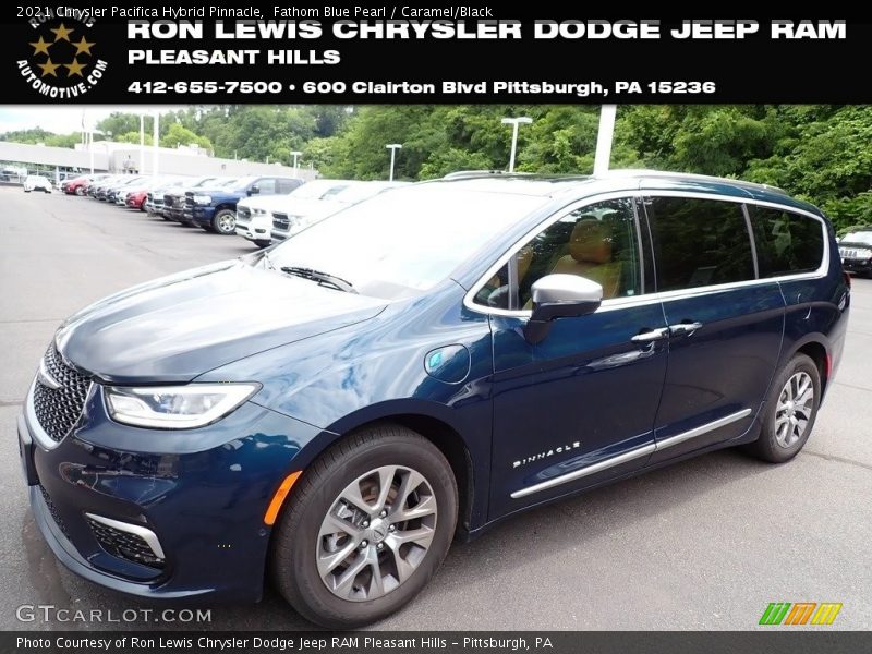 Fathom Blue Pearl / Caramel/Black 2021 Chrysler Pacifica Hybrid Pinnacle