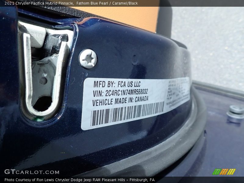 Fathom Blue Pearl / Caramel/Black 2021 Chrysler Pacifica Hybrid Pinnacle