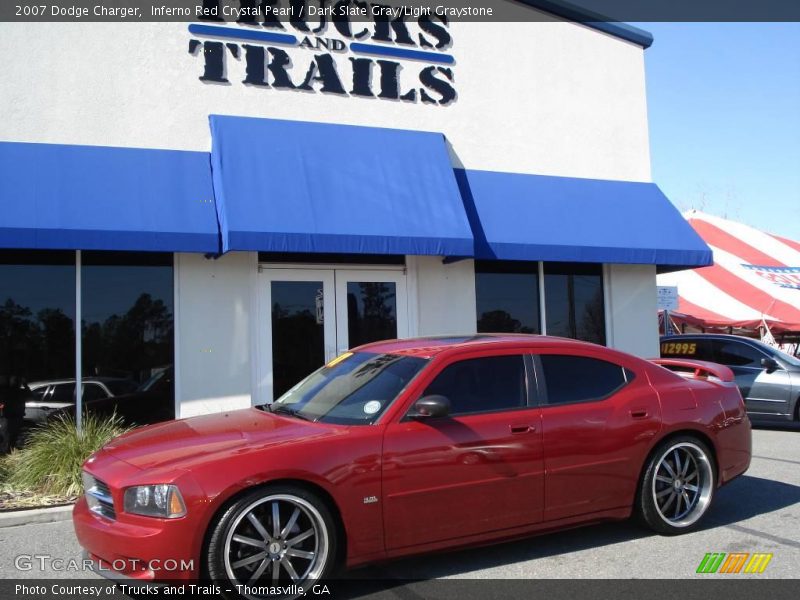 Inferno Red Crystal Pearl / Dark Slate Gray/Light Graystone 2007 Dodge Charger