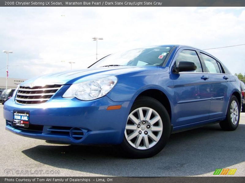 Marathon Blue Pearl / Dark Slate Gray/Light Slate Gray 2008 Chrysler Sebring LX Sedan