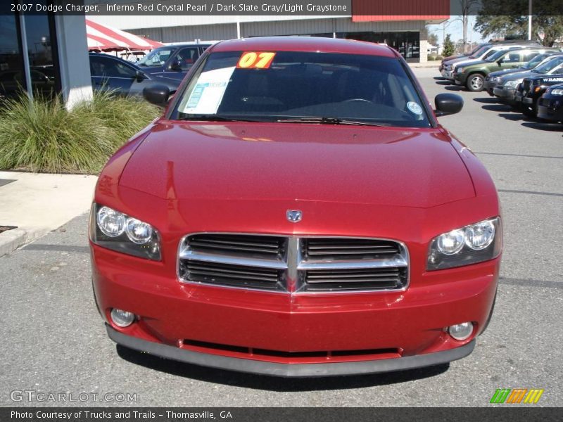 Inferno Red Crystal Pearl / Dark Slate Gray/Light Graystone 2007 Dodge Charger